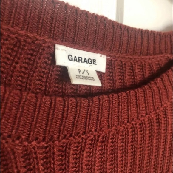 Orange stripe garage knit sweater slight crop - Picture 4 of 4